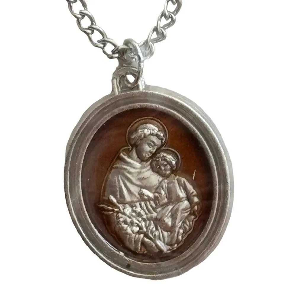 St. Anthony Pray for Us Medal Necklace St Franciscan Friars of Atonement. NEW.